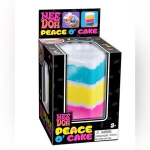 Nee Doh Peace O' Cake Stackable Sensory Toy - Yellow, Pink, Blue